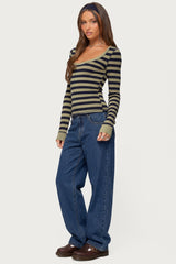 Rainey Striped Long Sleeve Top