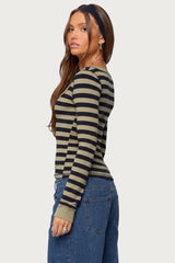 Rainey Striped Long Sleeve Top
