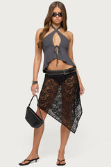 Dafnie Split Front Crisscross Halter Top