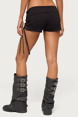 Saffyre Lace Up Foldover Shorts