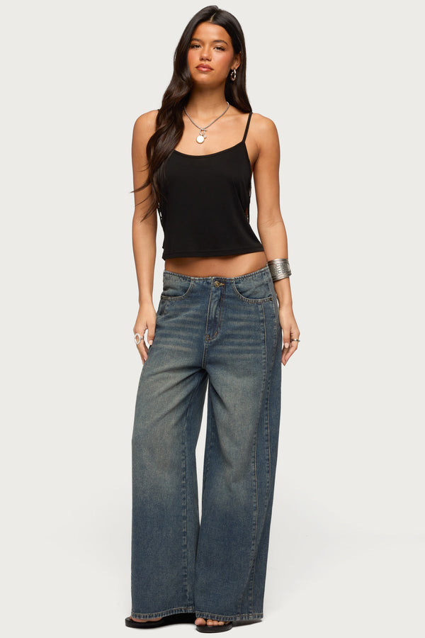 Elia No Waistband Low Rise Baggy Jeans