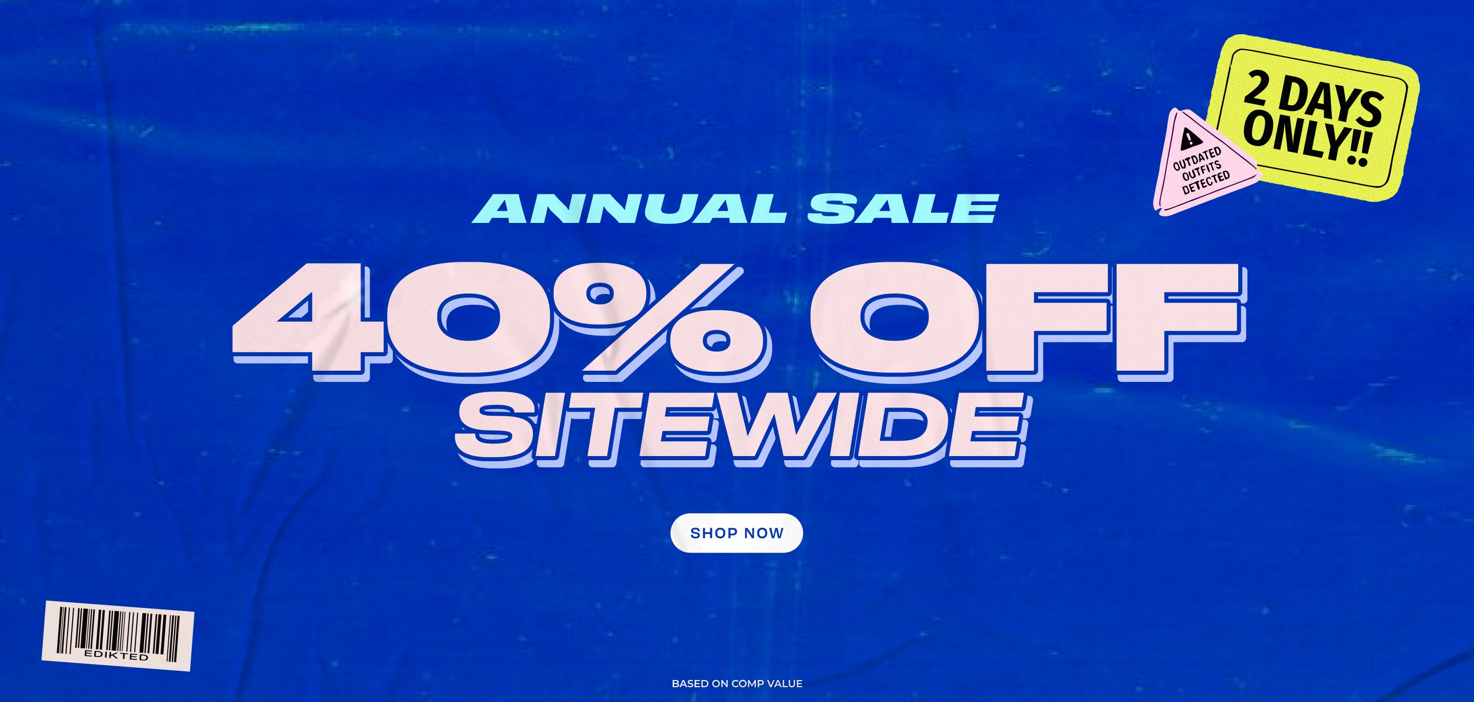 annual sale 40% off sitewide shop now