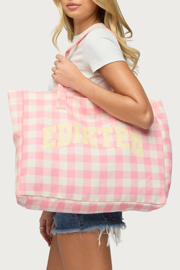 Edikted Gingham Tote Bag