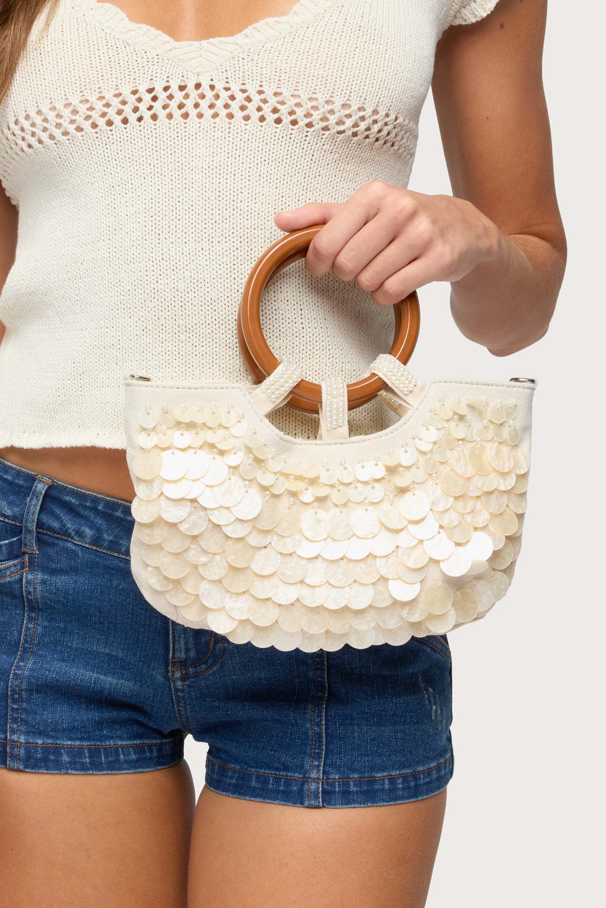 Iridescent Disc Hand Bag