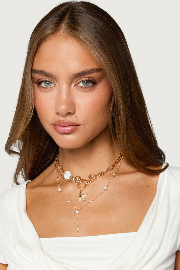 Pearly Coastal Necklace Set