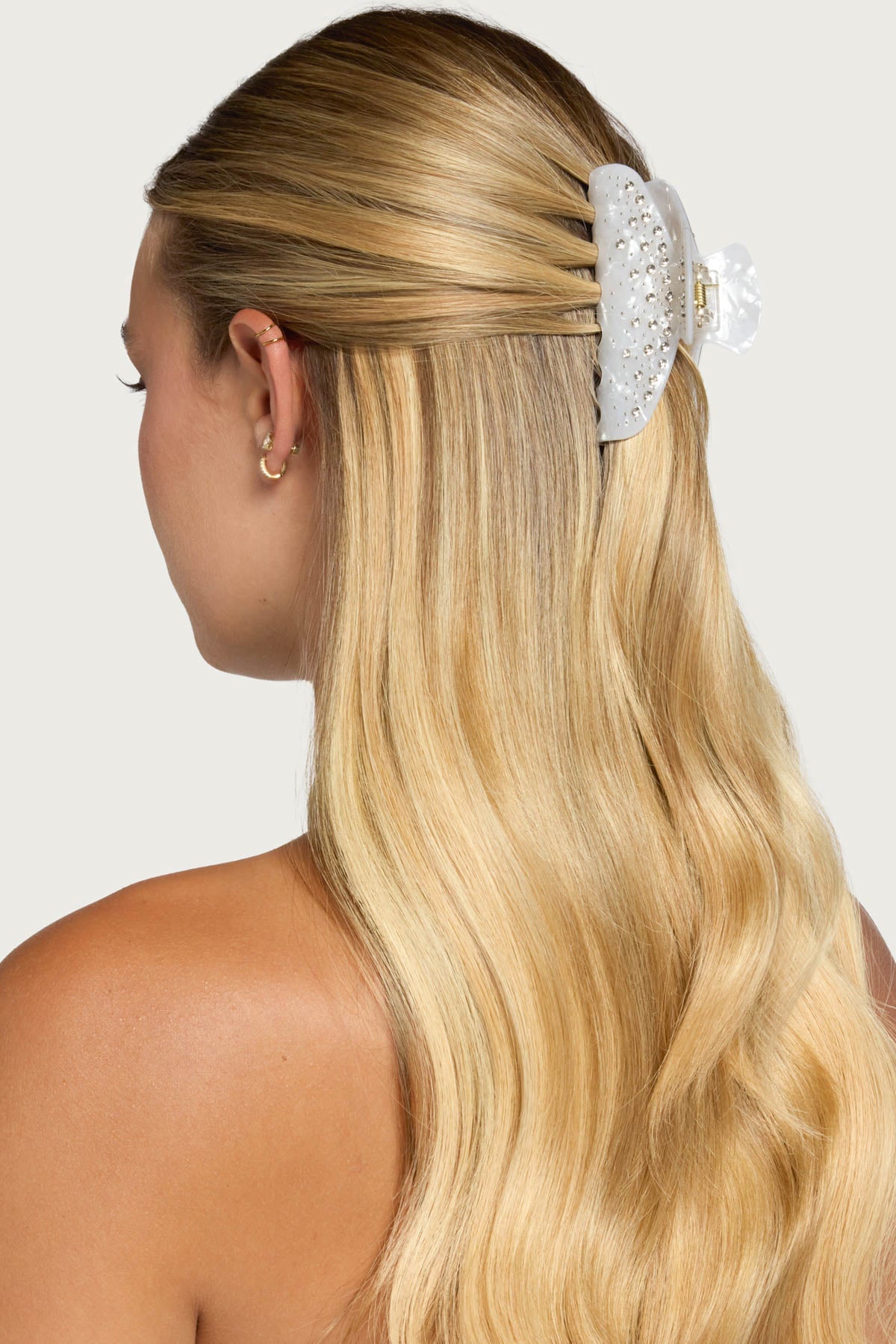 Iridescent Rhinestone Claw Clip