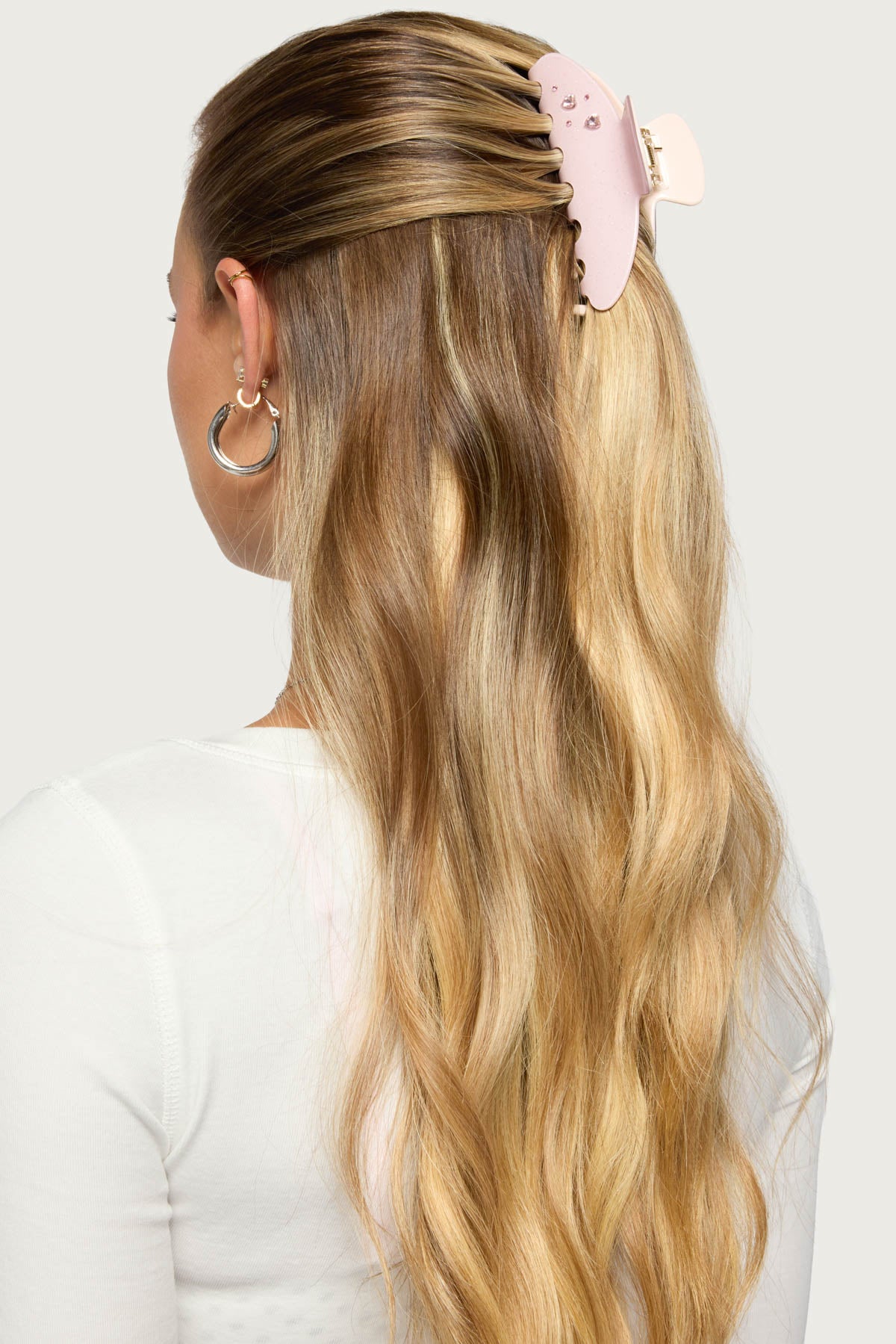 Heart Rhinestones Claw Clip