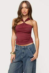 Cielle Wide Strap Gathered Top