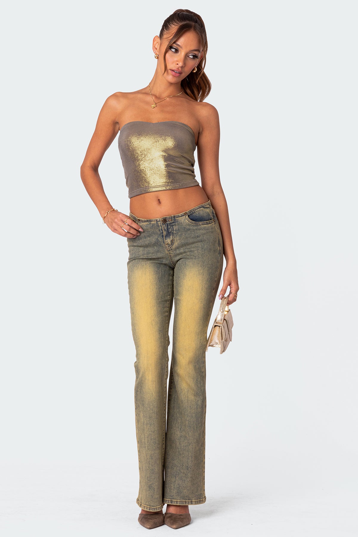 Spotlight Metallic Tube Top