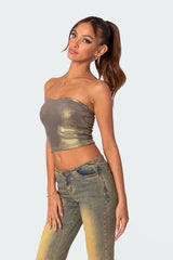 Spotlight Metallic Tube Top