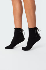 Lace Up Frilled Socks