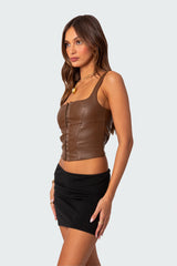 Simone Faux Leather Corset