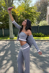 Kaliya Stripey Knit Zip Up Hoodie