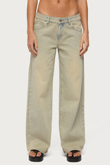Raelynn Washed Low Rise Baggy Jeans