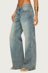 Raelynn Washed Low Rise Baggy Jeans