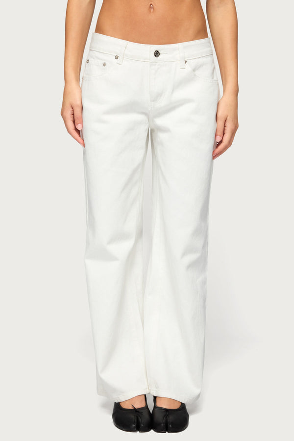 Petite Raelynn Washed Low Rise Baggy Jeans view 2
