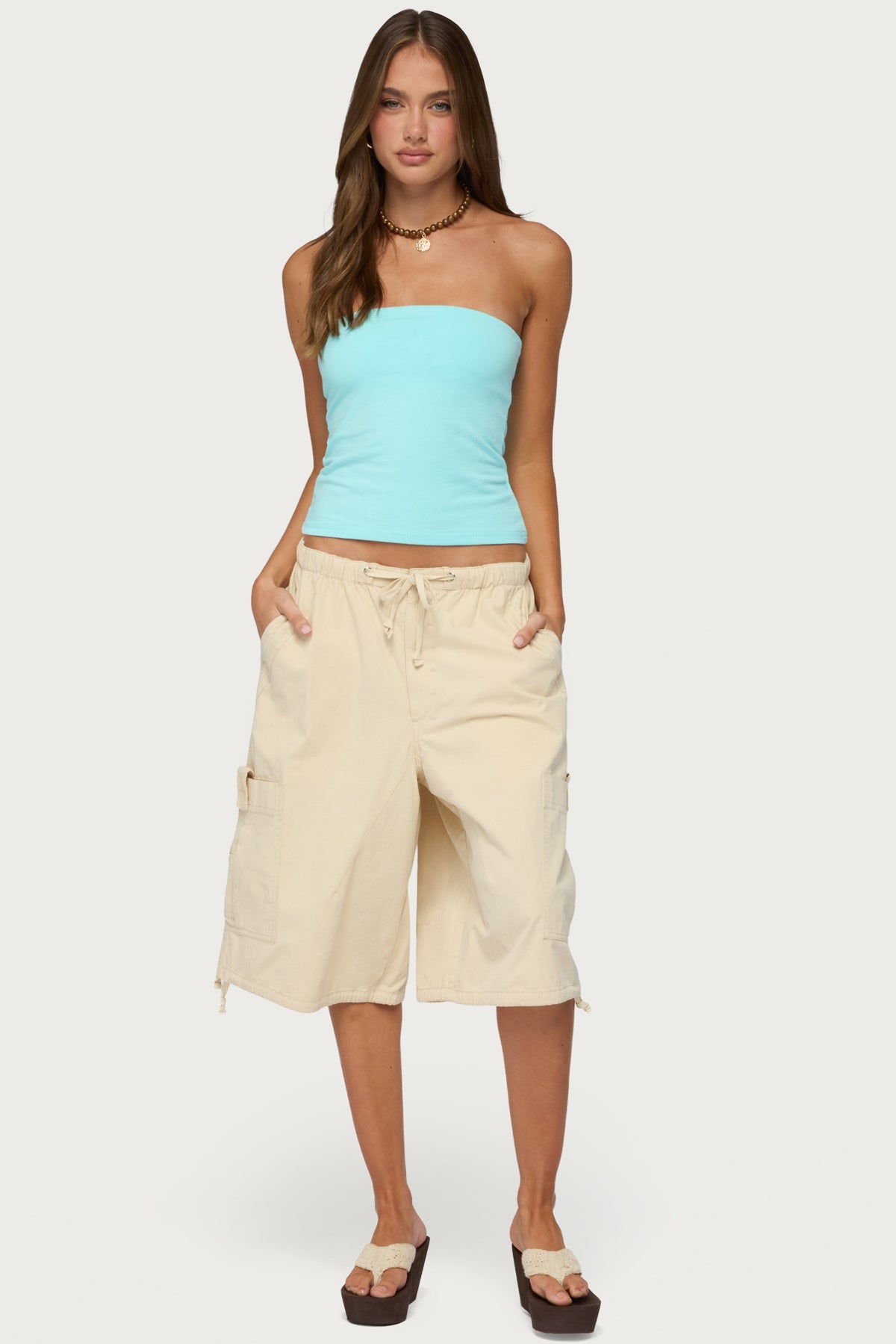 Azul Oversized Cargo Bermuda Shorts