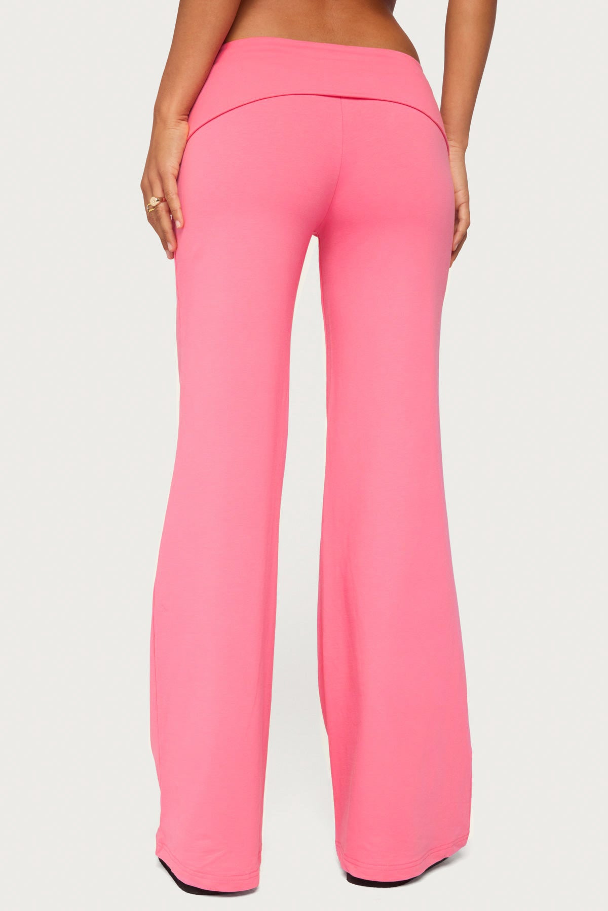 Wide Leg Foldover Trousers