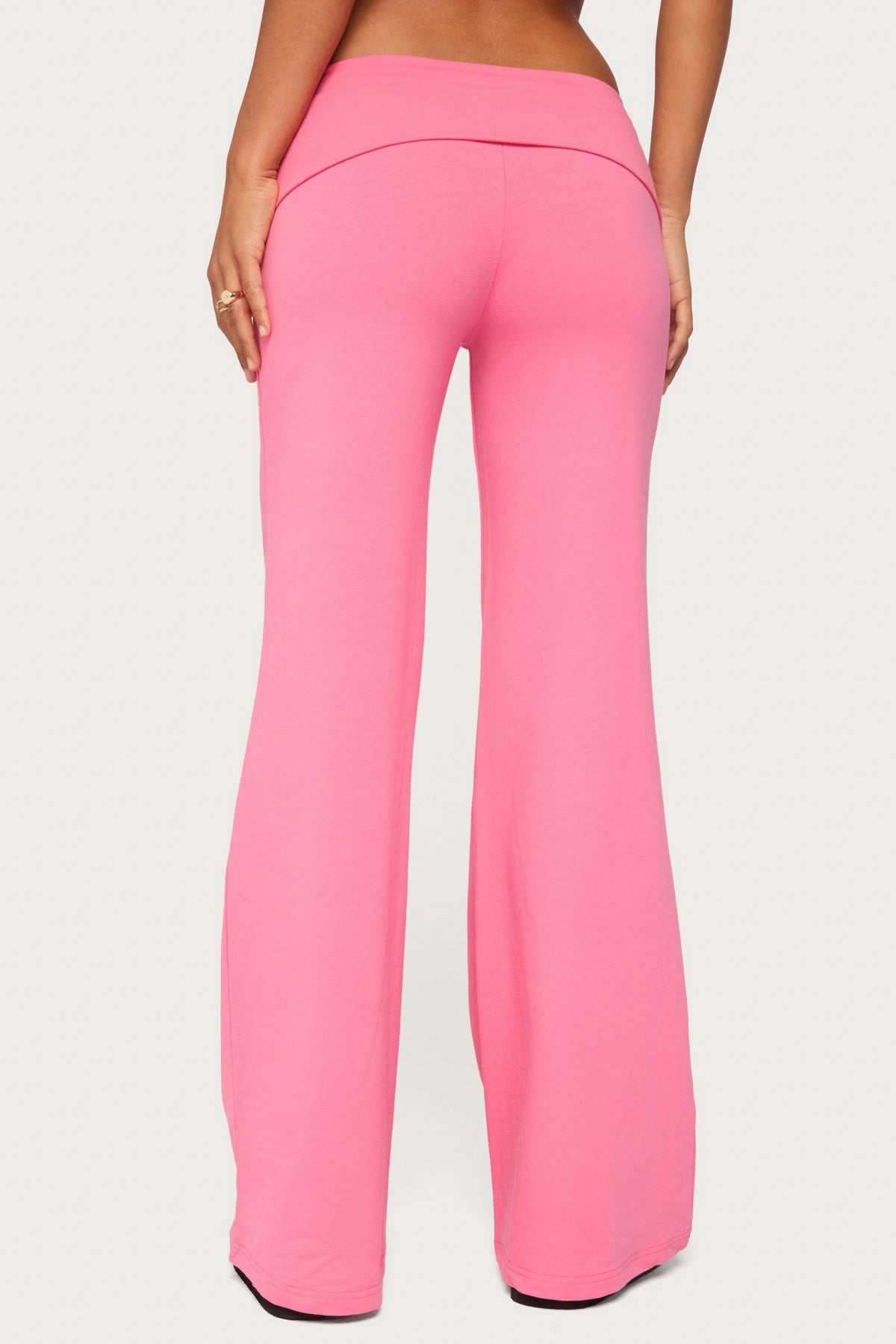 Wide Leg Foldover Trousers