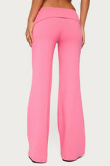 Wide Leg Foldover Trousers