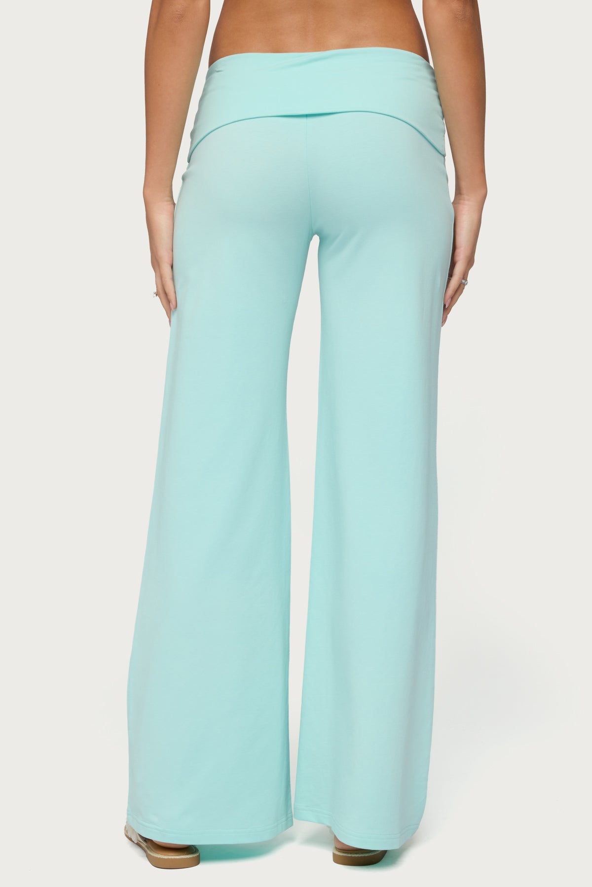 Wide Leg Foldover Trousers