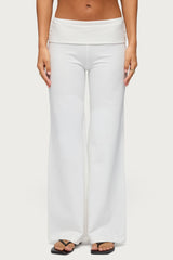 Wide Leg Foldover Trousers