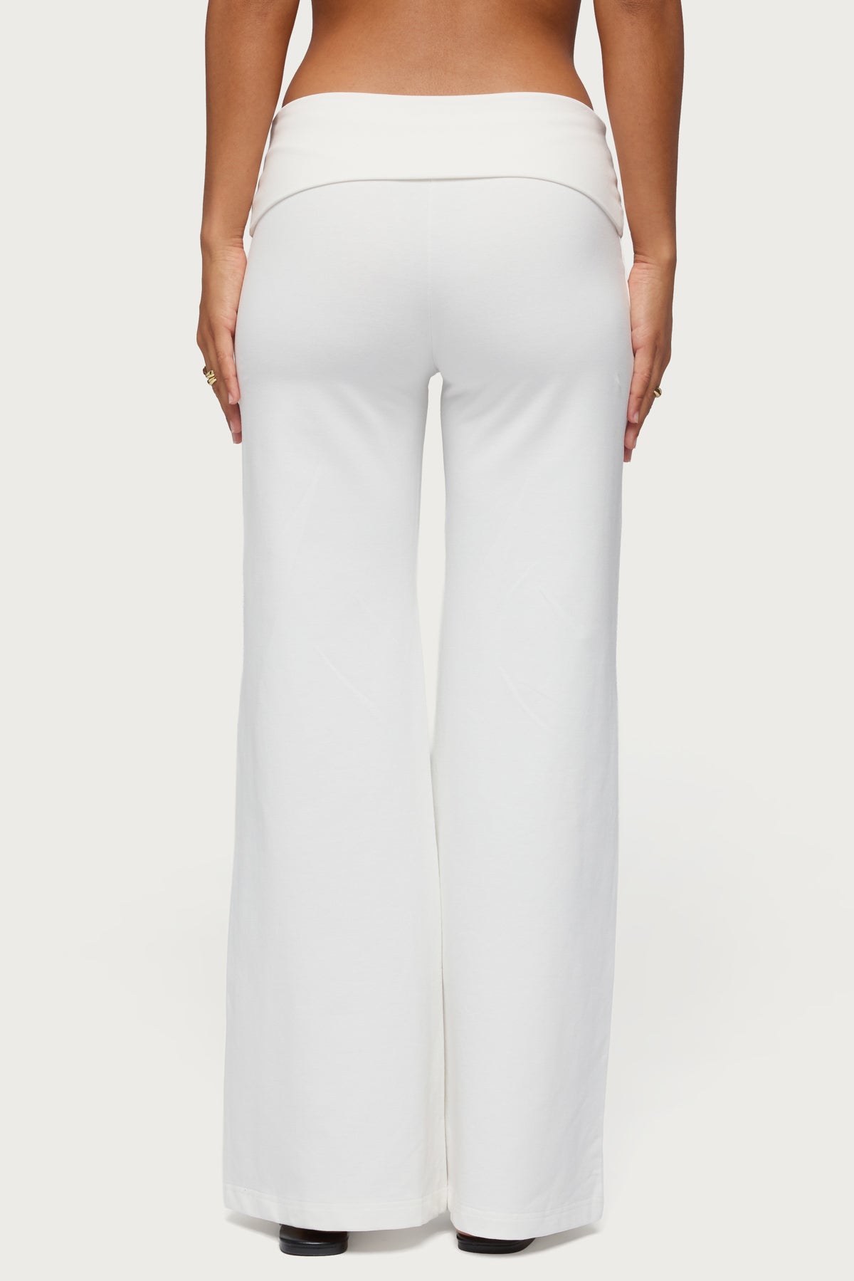 Wide Leg Foldover Trousers