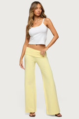 Wide Leg Foldover Trousers