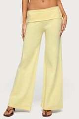 Wide Leg Foldover Trousers