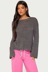 Drop Shoulder Light Knit Sweater
