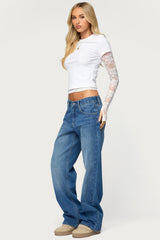 Layered Lace Sleeve Top