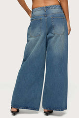 Skater Girl Washed Low Rise Baggy Jeans