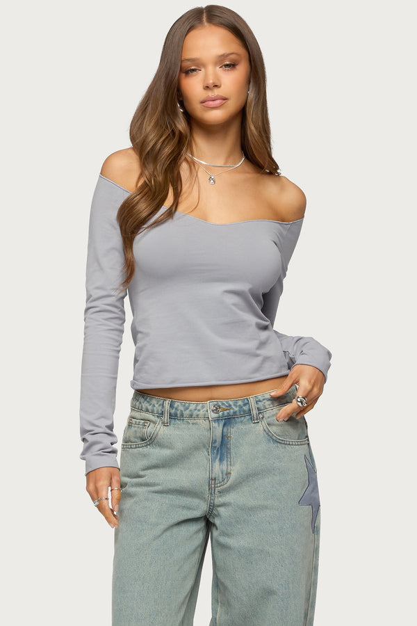 Nattie Off Shoulder V Neck Top