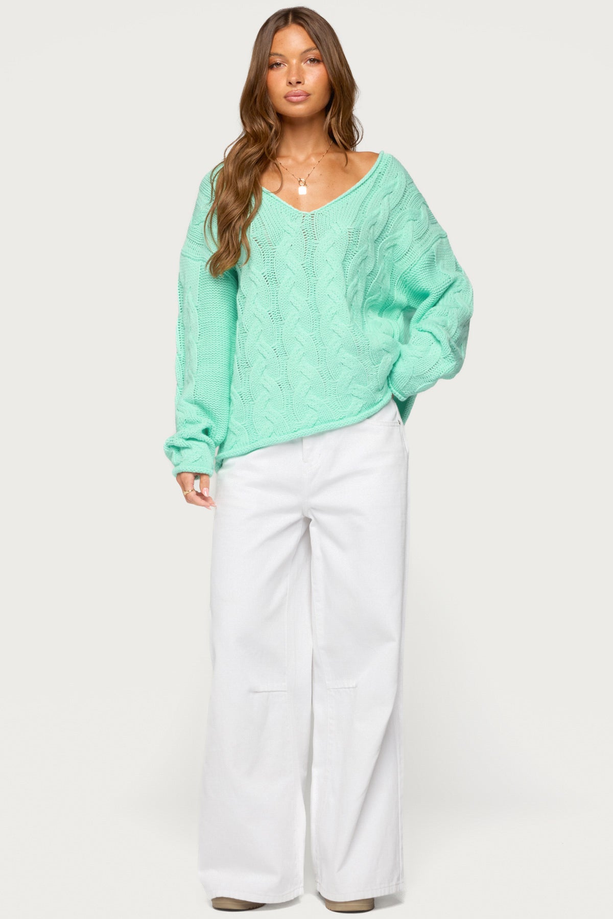 Inga Oversized Cable Knit Sweater