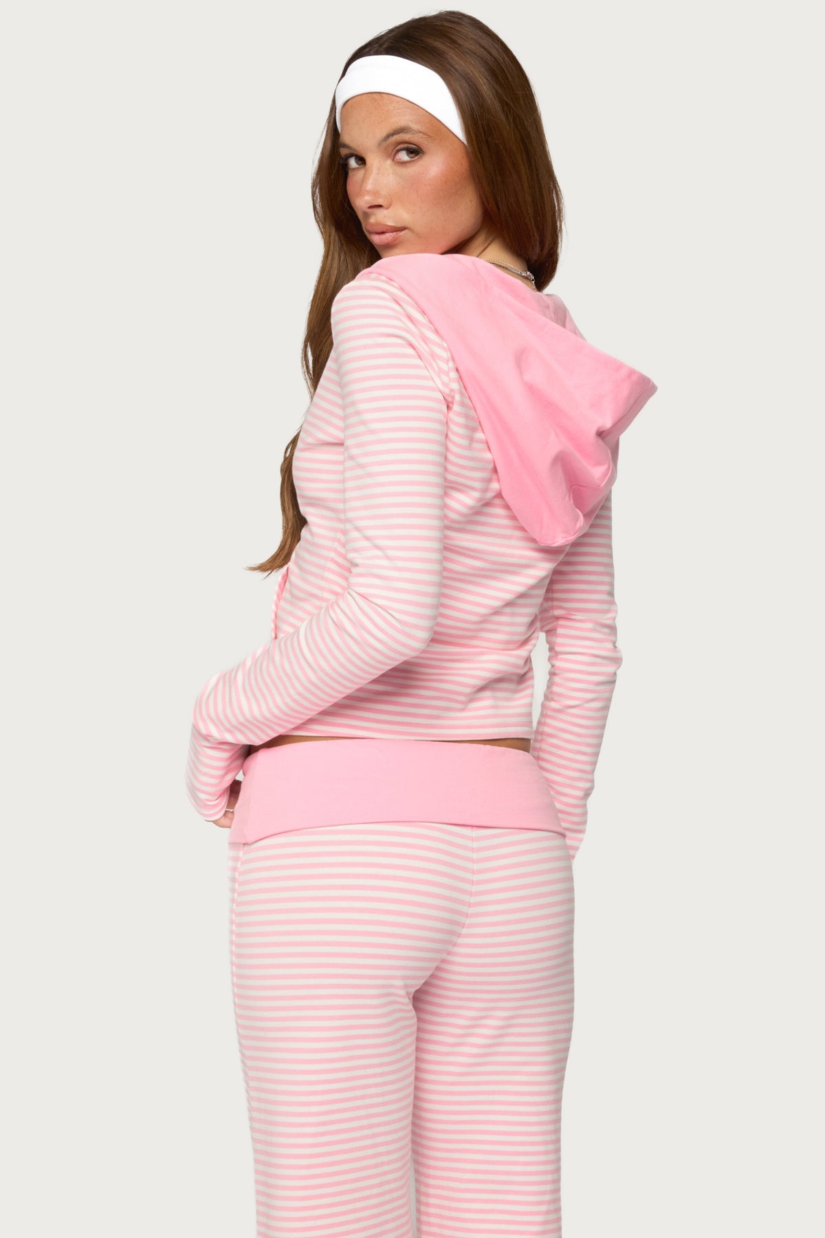 Meggy Striped Zip Up Hoodie