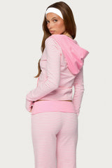 Meggy Striped Zip Up Hoodie