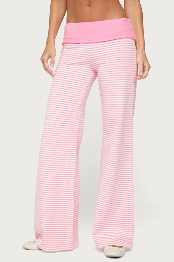 Meggy Striped Foldover Trousers