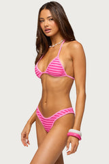 Jayla Striped Triangle Bikini Top