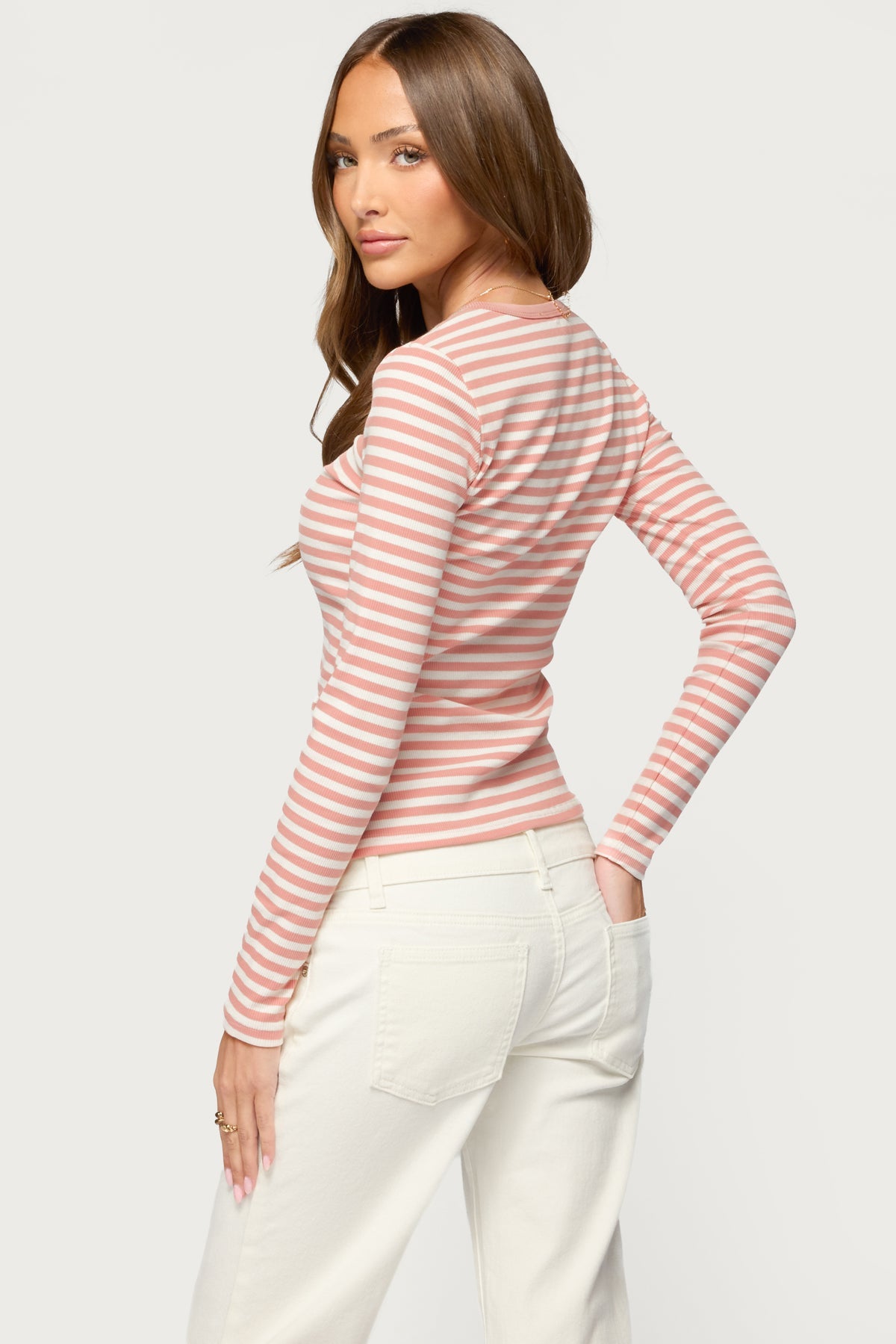 Roma Striped Henley Top