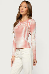 Roma Striped Henley Top