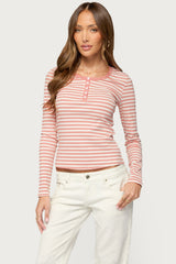 Roma Striped Henley Top