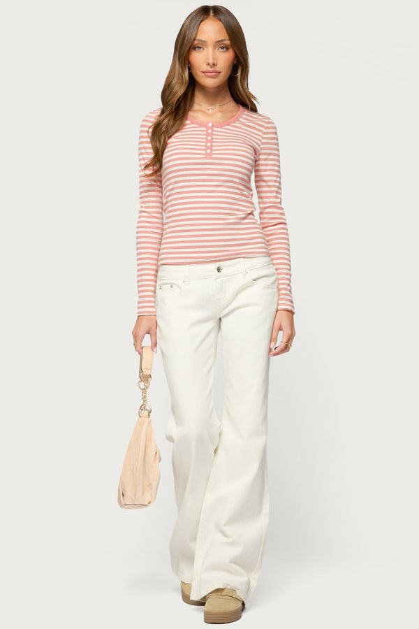 Roma Striped Henley Top