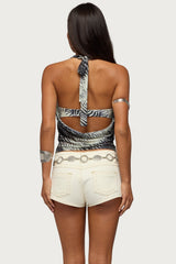 Issey Layered Bandeau Cowl Neck Top