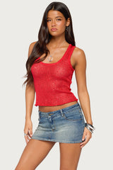 Eleora Sequin Knit Tank Top