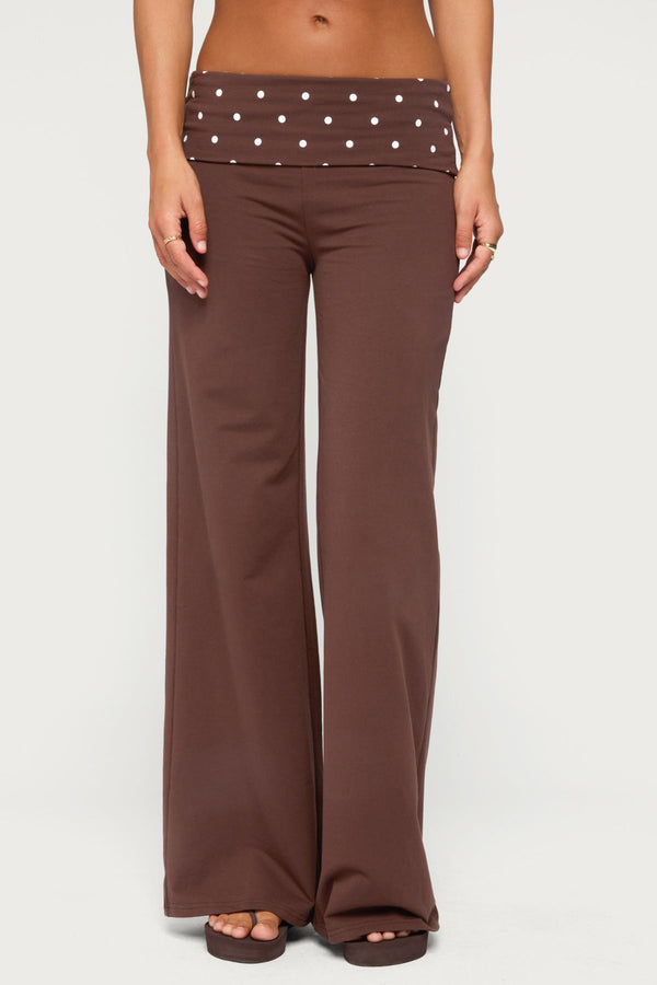 Reeva Polka Dot Foldover Trousers