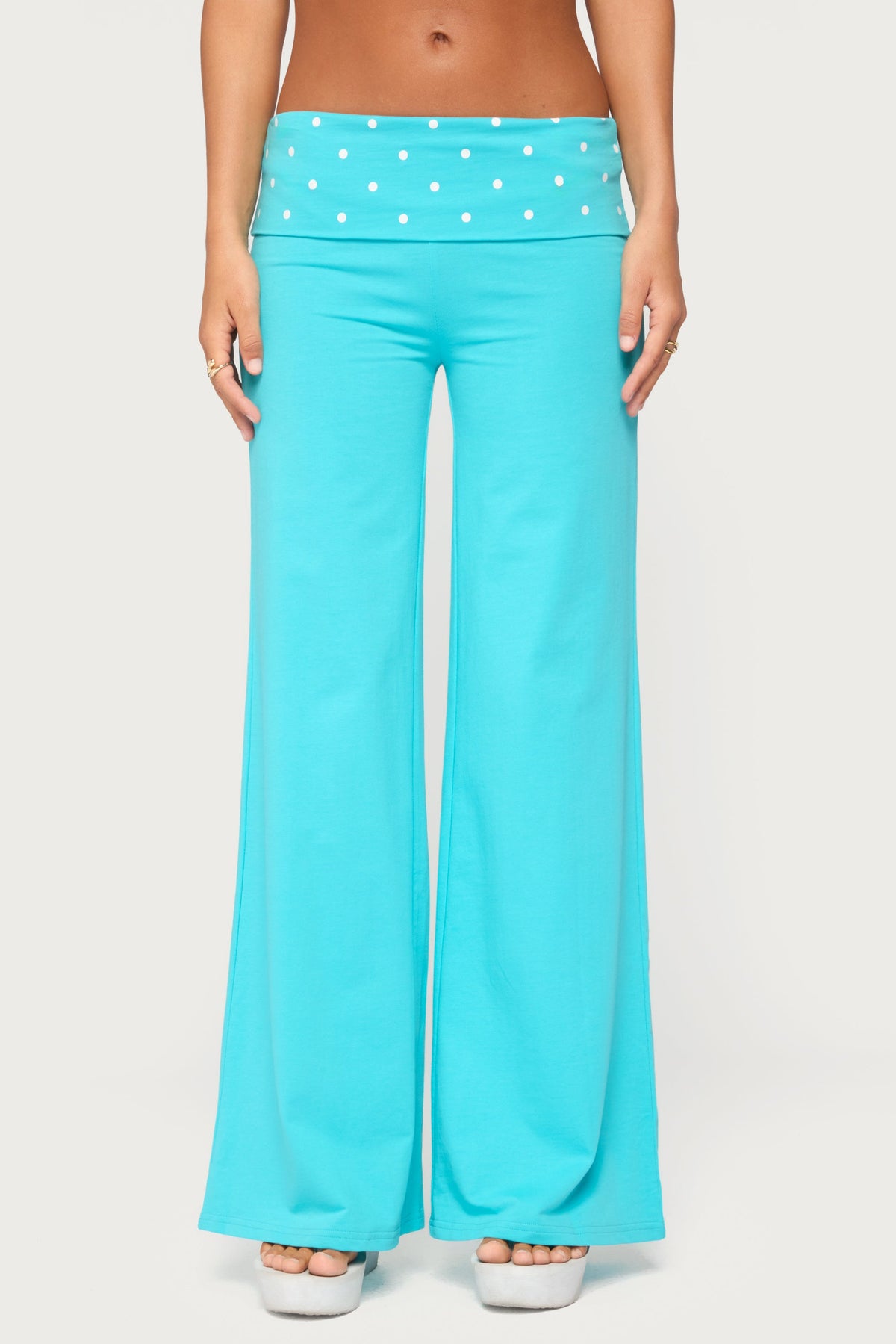 Reeva Polka Dot Foldover Trousers