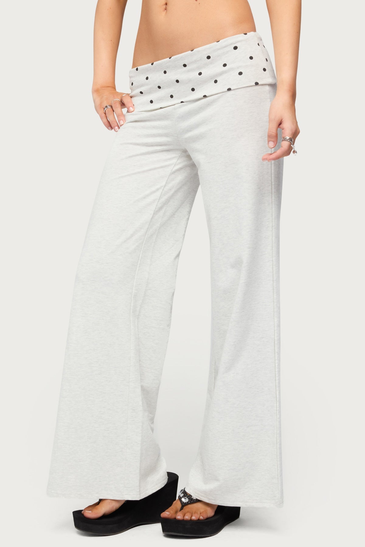 Petite Reeva Polka Dot Foldover Trousers