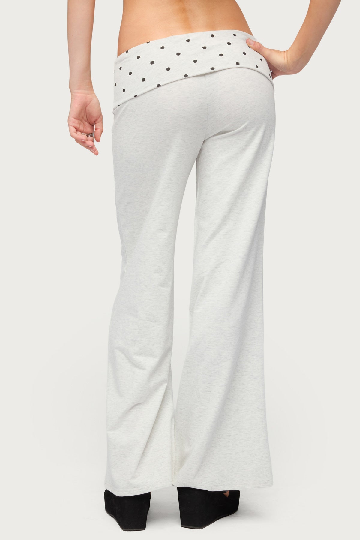 Petite Reeva Polka Dot Foldover Trousers
