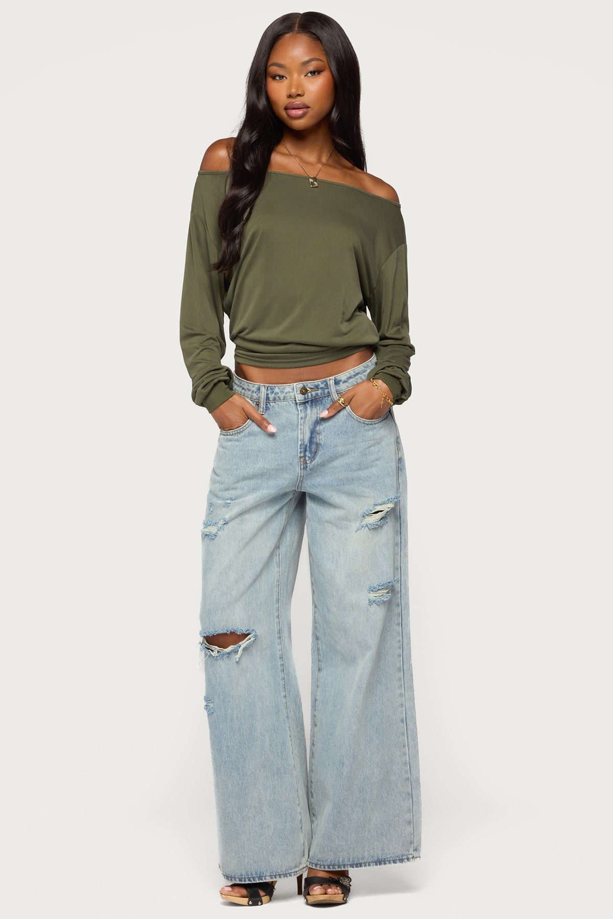 Nannie Off Shoulder Oversized Top