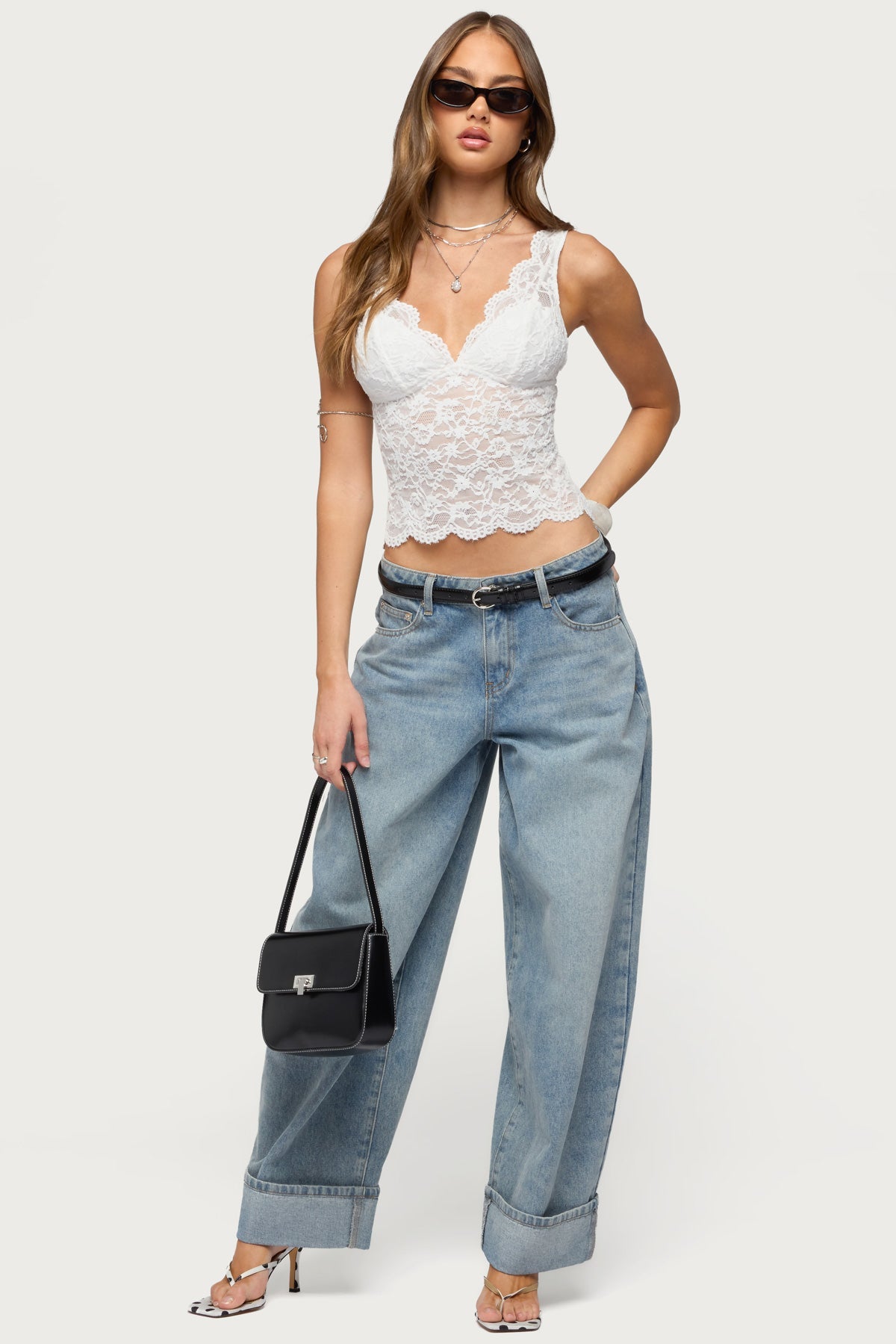 Araura Lace Velvet Floral Top